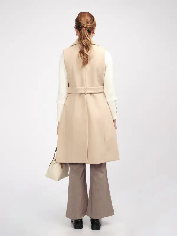 Wool Vest-Style Long Coat