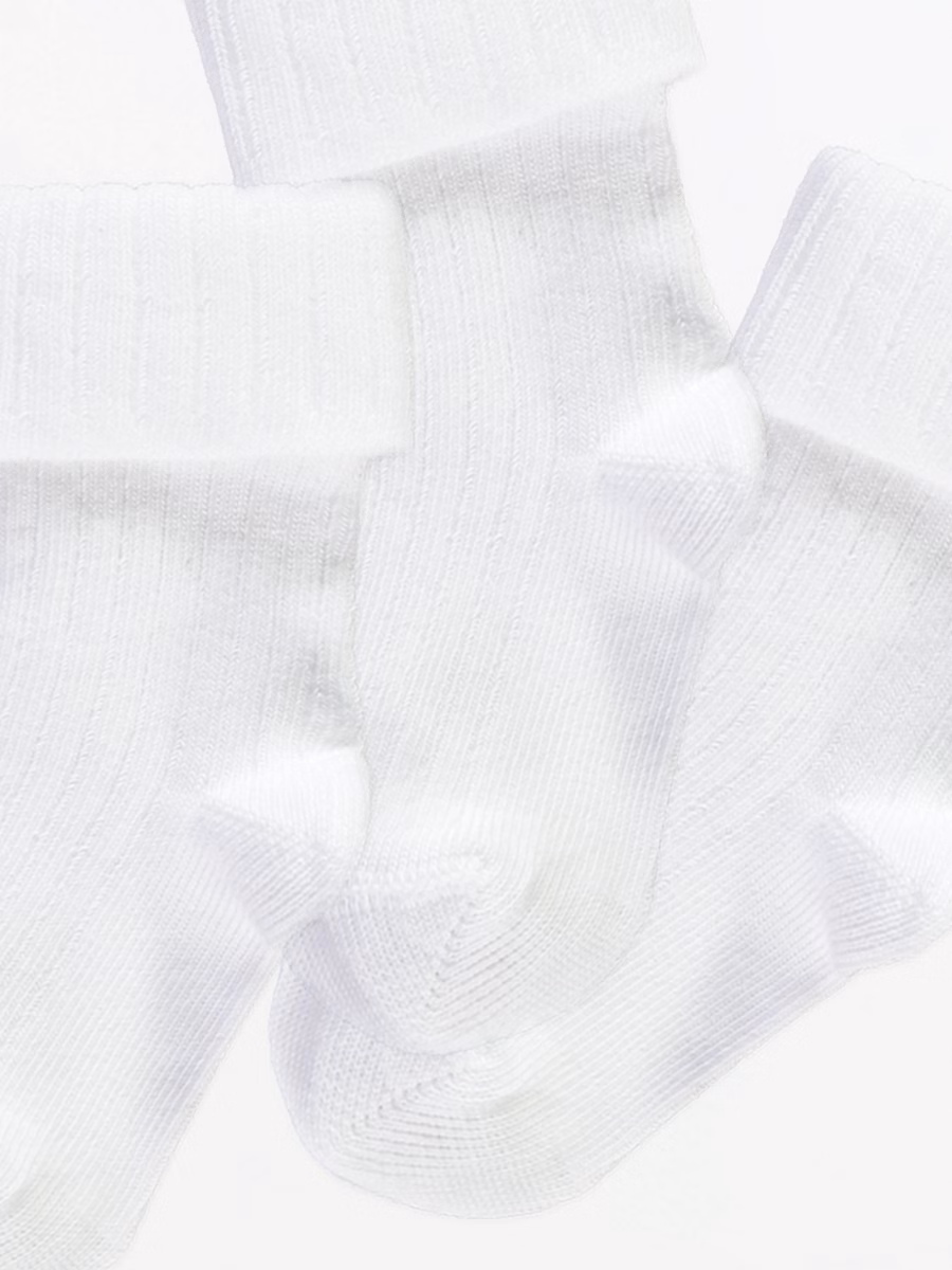 White Ribbed Socks 5 Pack detail 1