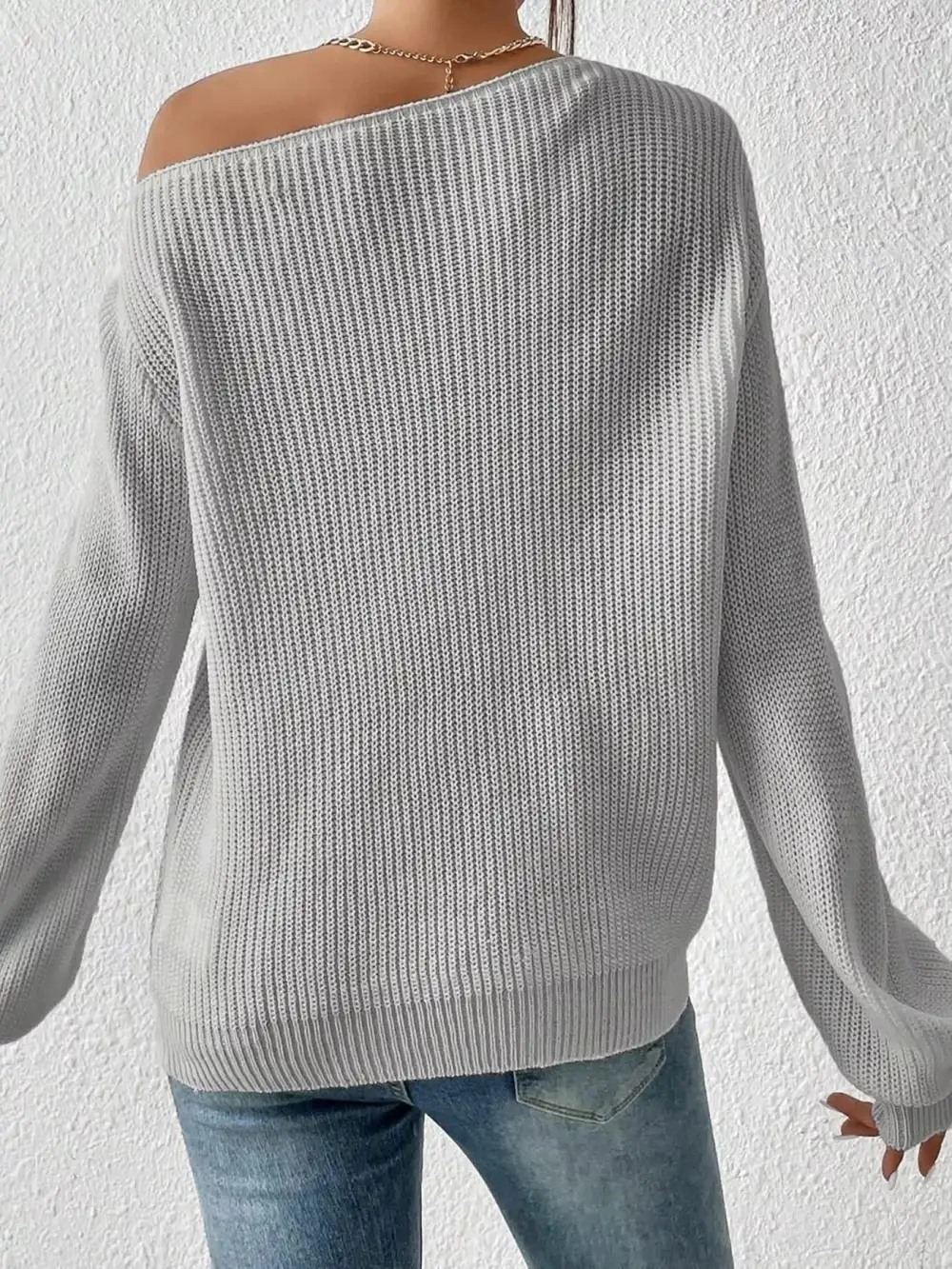 Single Shoulder Knit Sweater