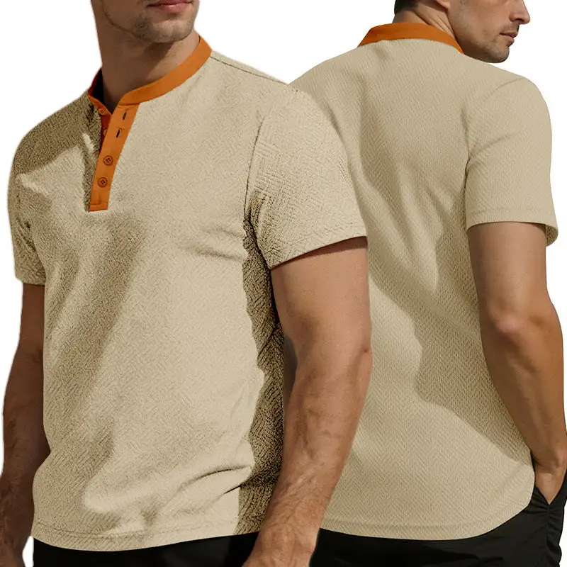 Jacquard Short Sleeve Polo Shirt