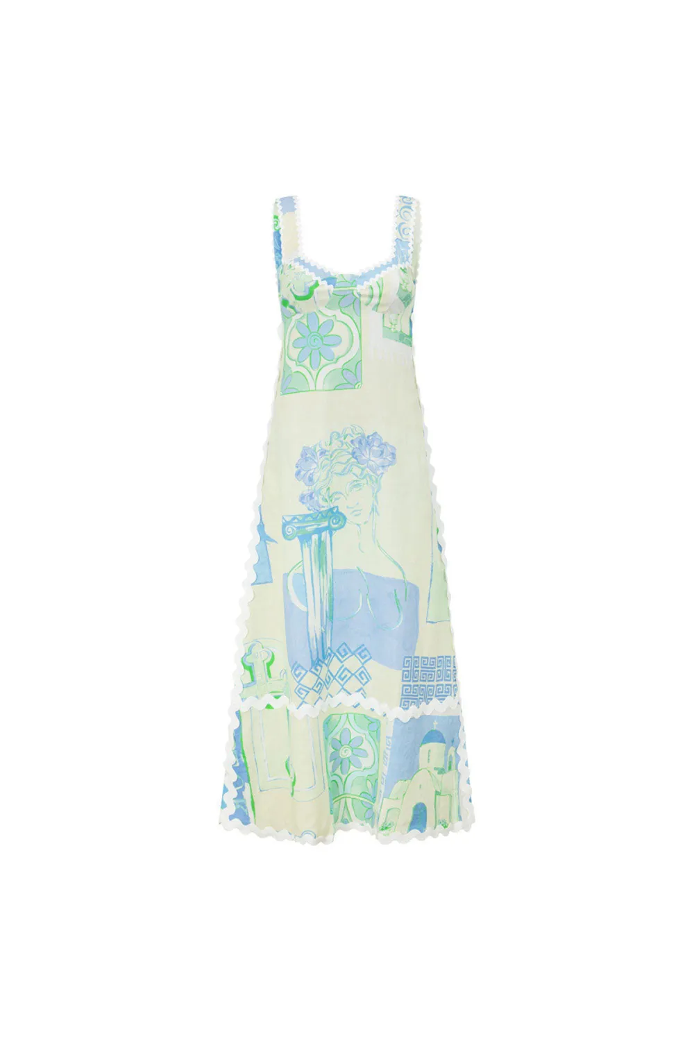 Patchwork Print Sleeveless Maxi Dress