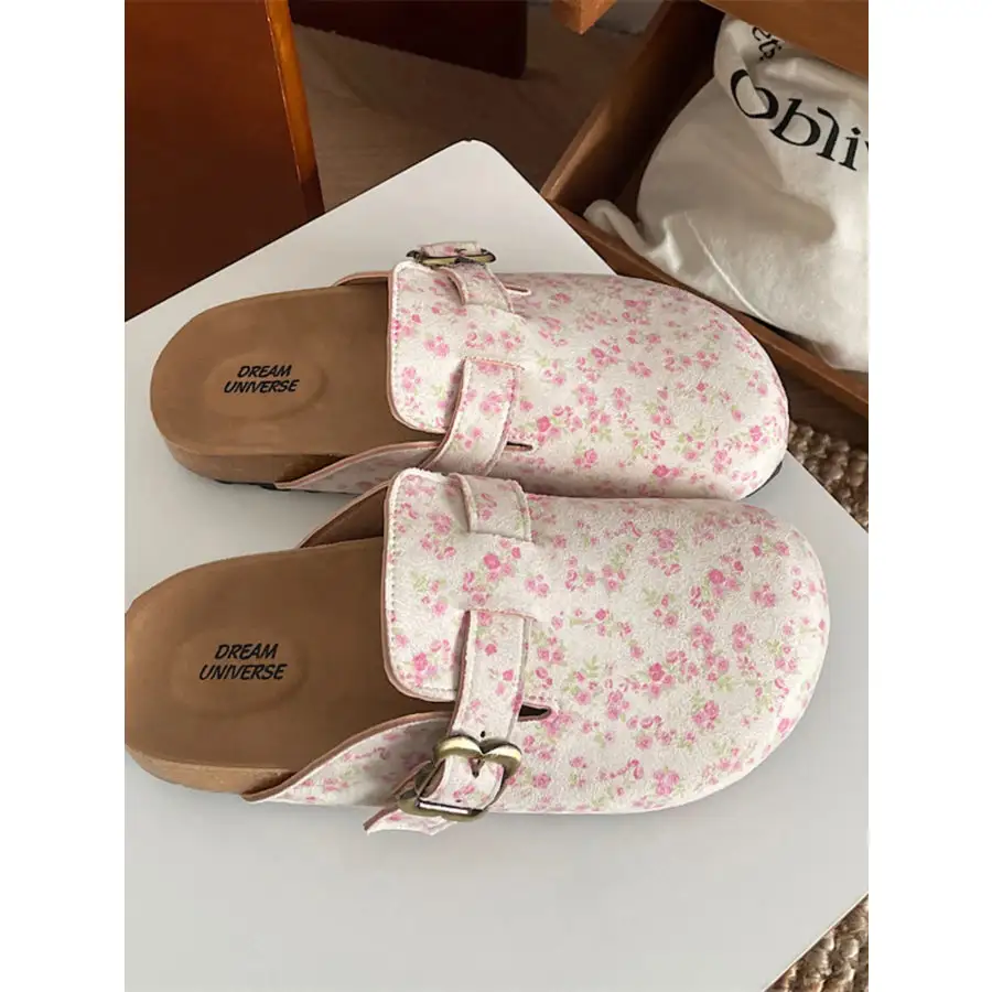 Pattern Round Toe Slip Ons Shoes