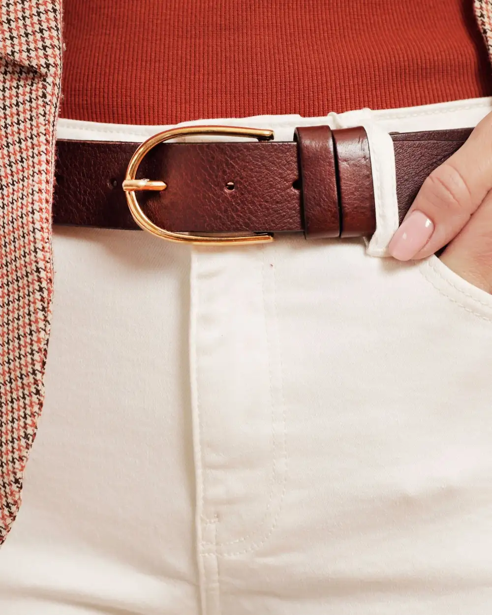 Modern Classic Leather Waist Belt Buckle
