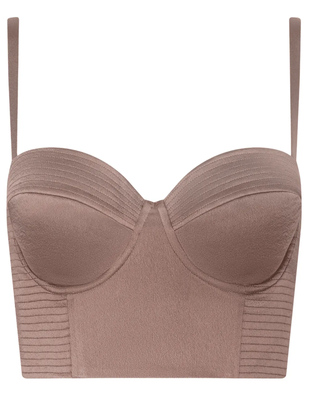 Satin Structured Adjustable-Strap Cropped Corset-Inspired Tank Top