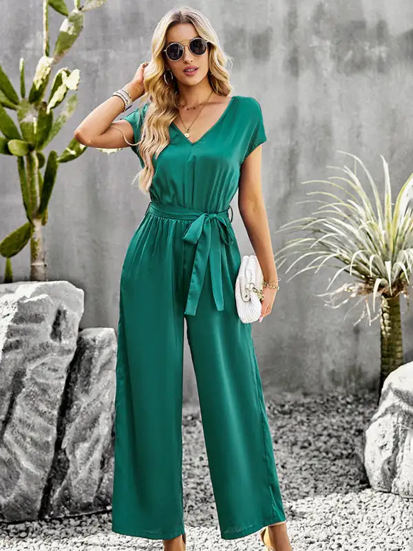 Elegant Clean V Neck Everyday Jumpsuit