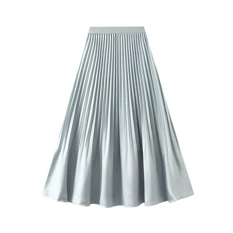 Classic Pleated High Waist Mermaid Midi Skirt