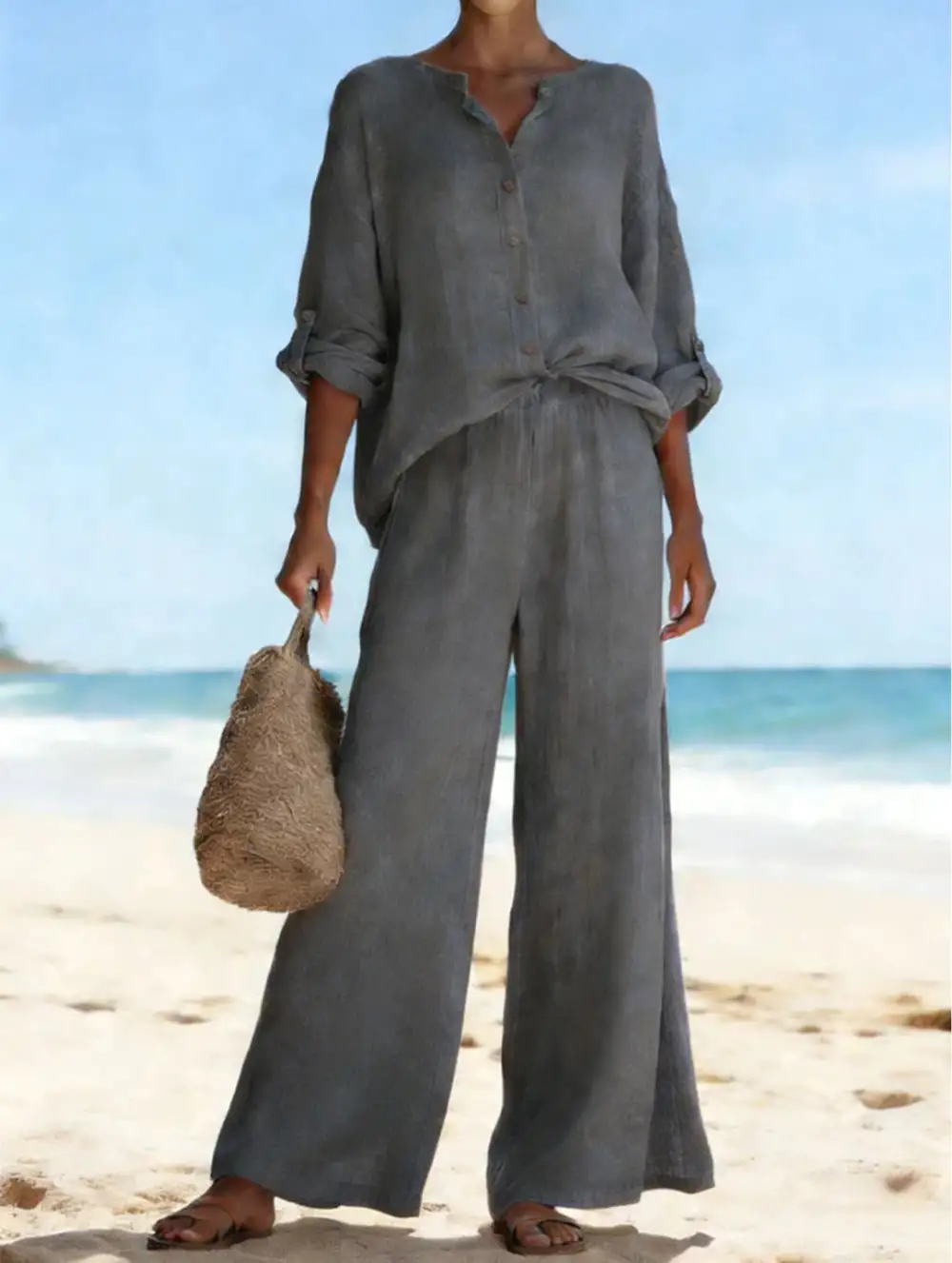 Wide-Leg Pants Set