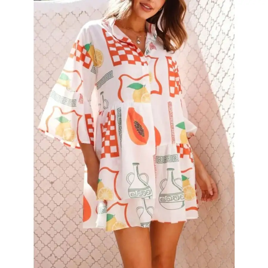 Soft Everyday Three-Quarter Sleeve Mini Dress