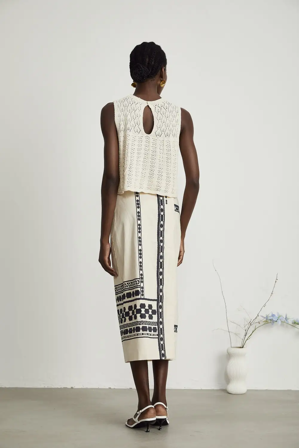 Printed Midi Skirt