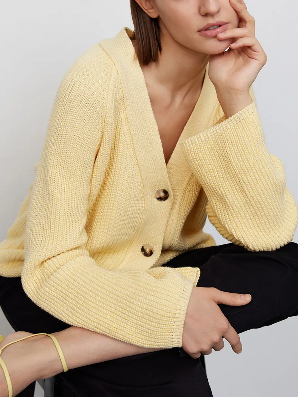 Raglan Sleeve Button-Down Cardigan