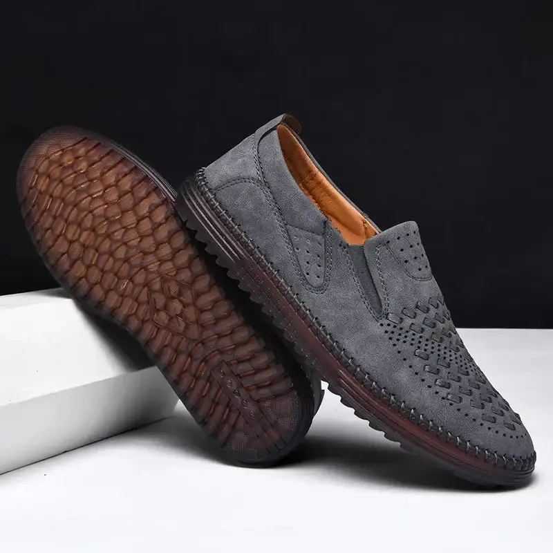 Breathable Leather Slip-On Shoes