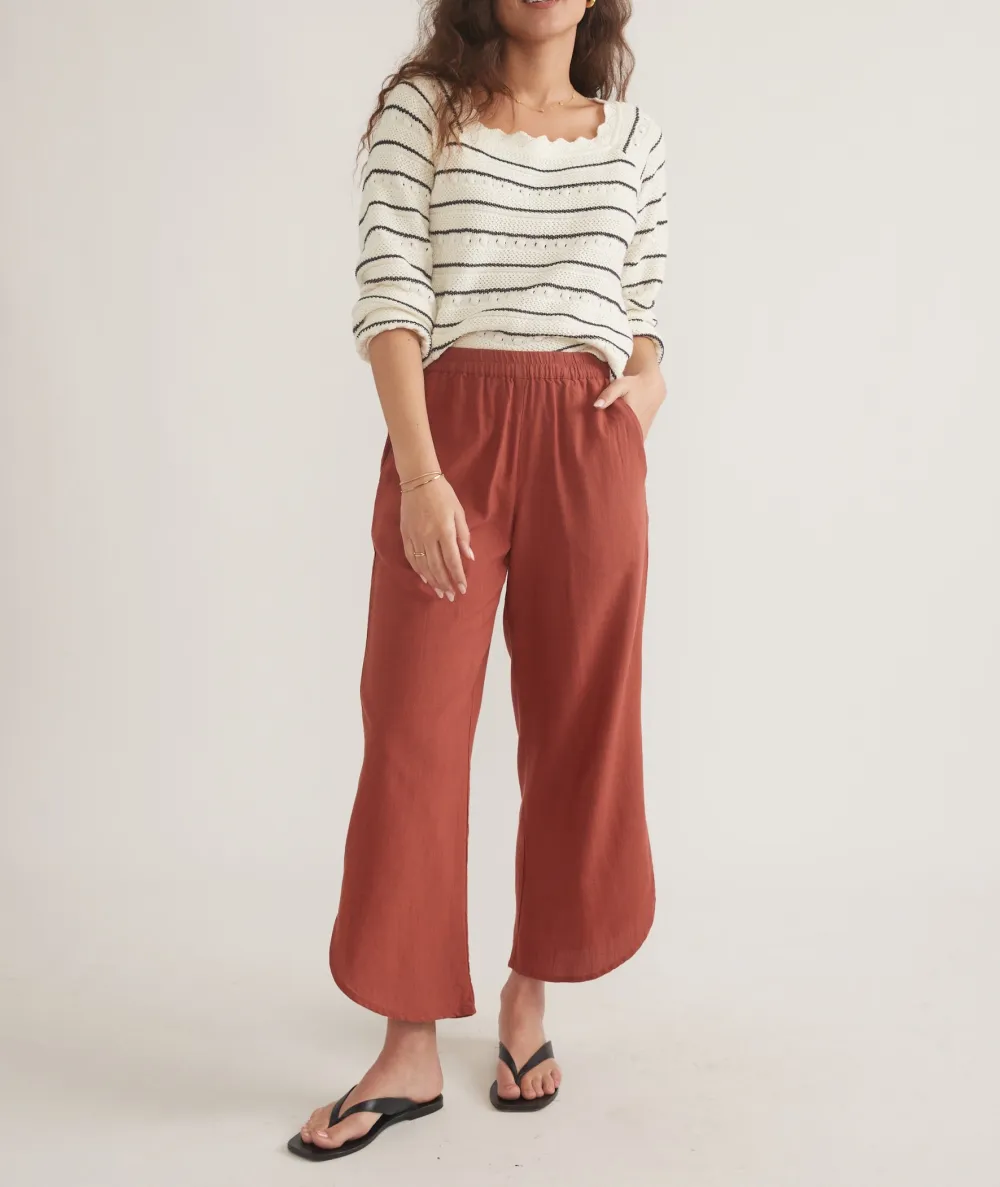 Rust-Colored Wide-Leg Trousers