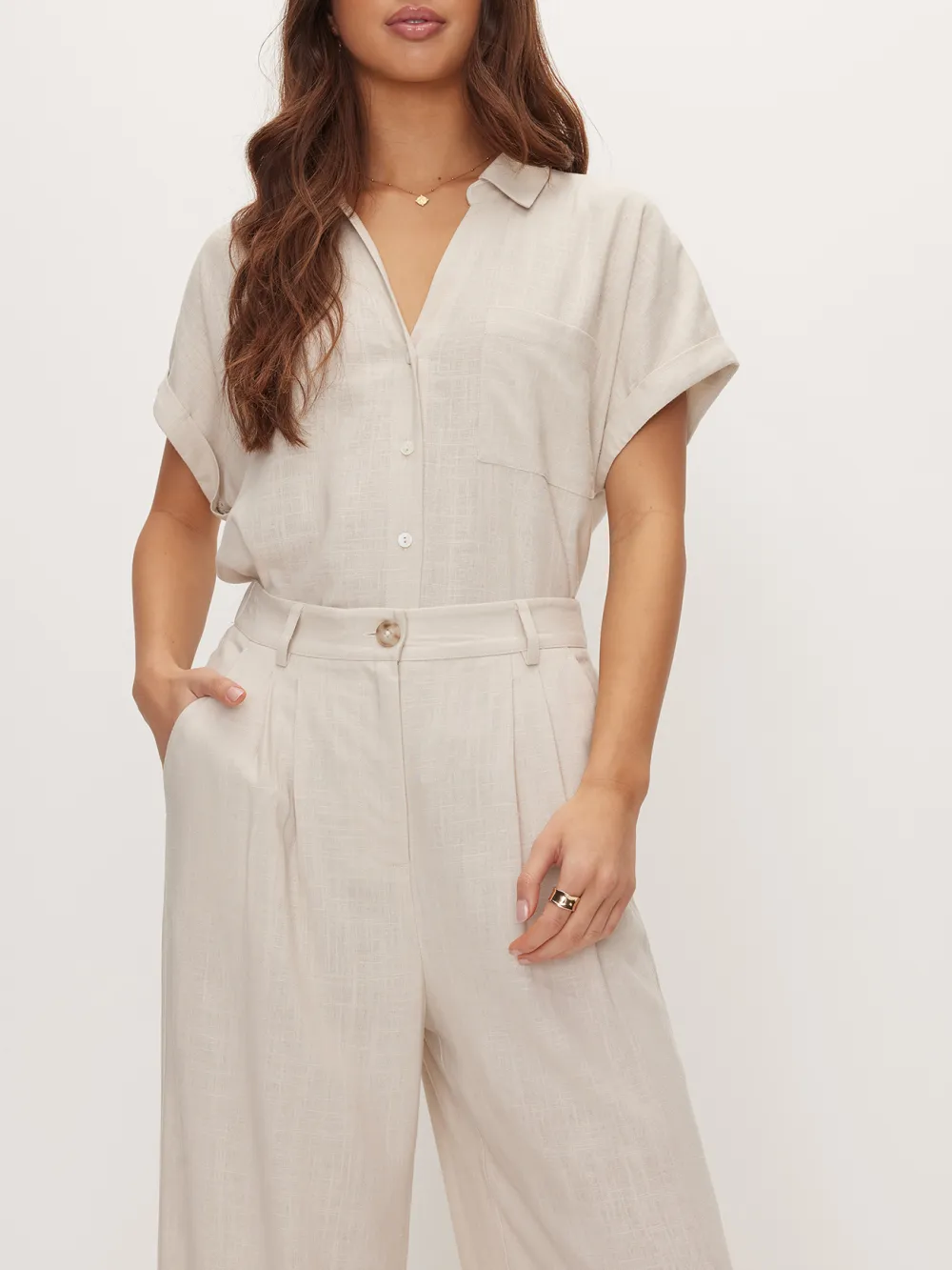Linen Casual Wide-Leg Pants