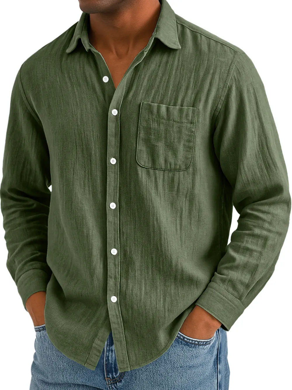 Everyday Cotton Linen Pocket Shirt