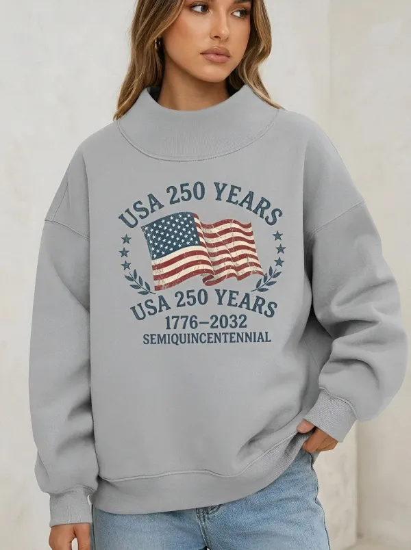 Anniversary Patriotic Flag Casual Hoodie Sweatshirt