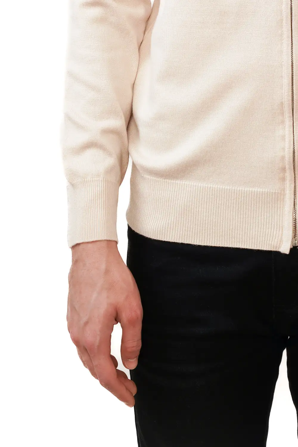 Regular Fit Full Zip Viscose Zip Cardigan