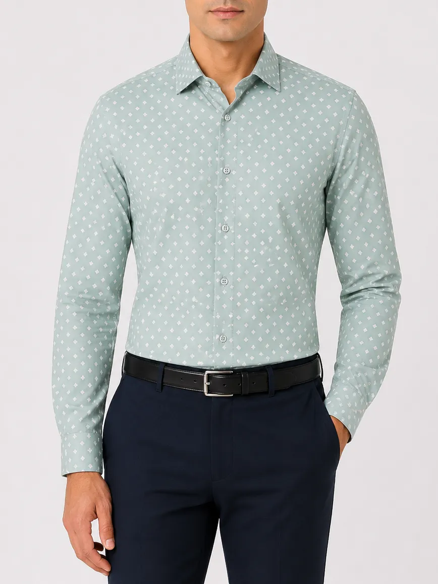 Slim Fit Printed Classic Men's Formal Shirt