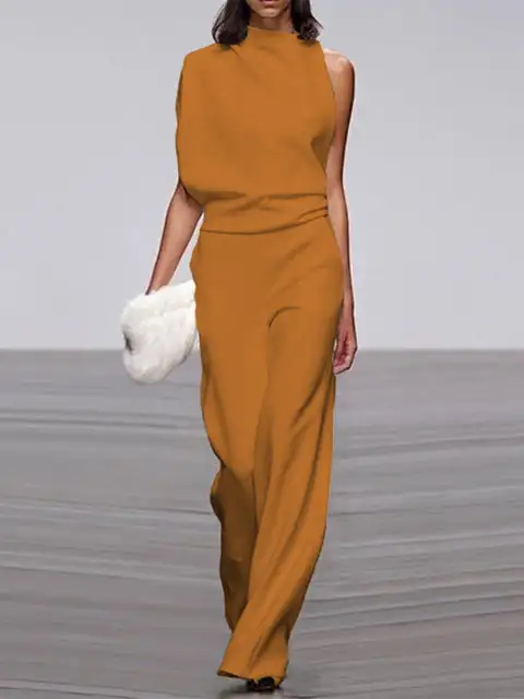 Layered Halter Neck Jumpsuit