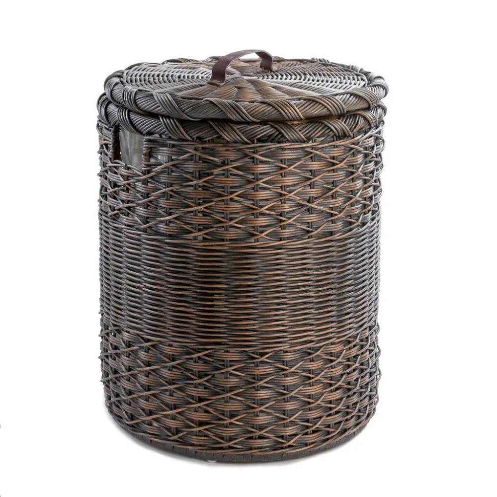 Round Wicker Laundry Hamper