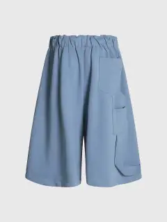 Wide-Leg Drawstring Shorts