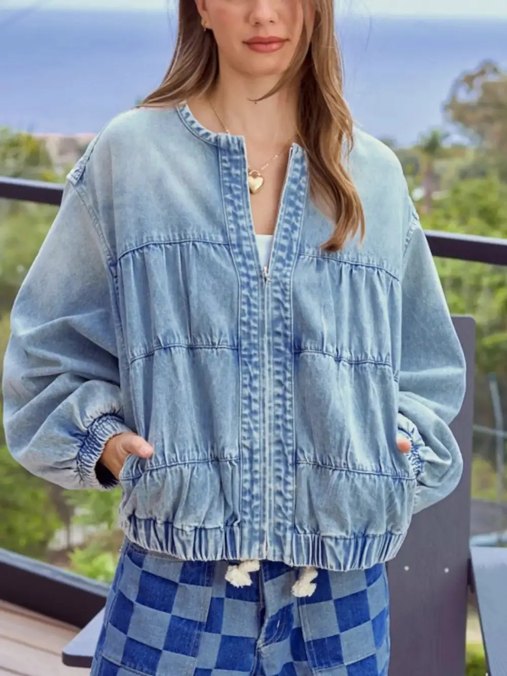 Washed Zip Up Jacket