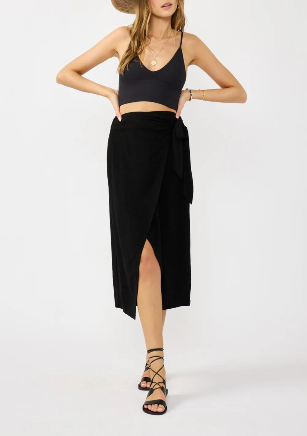 Tie Waist Wrap Skirt