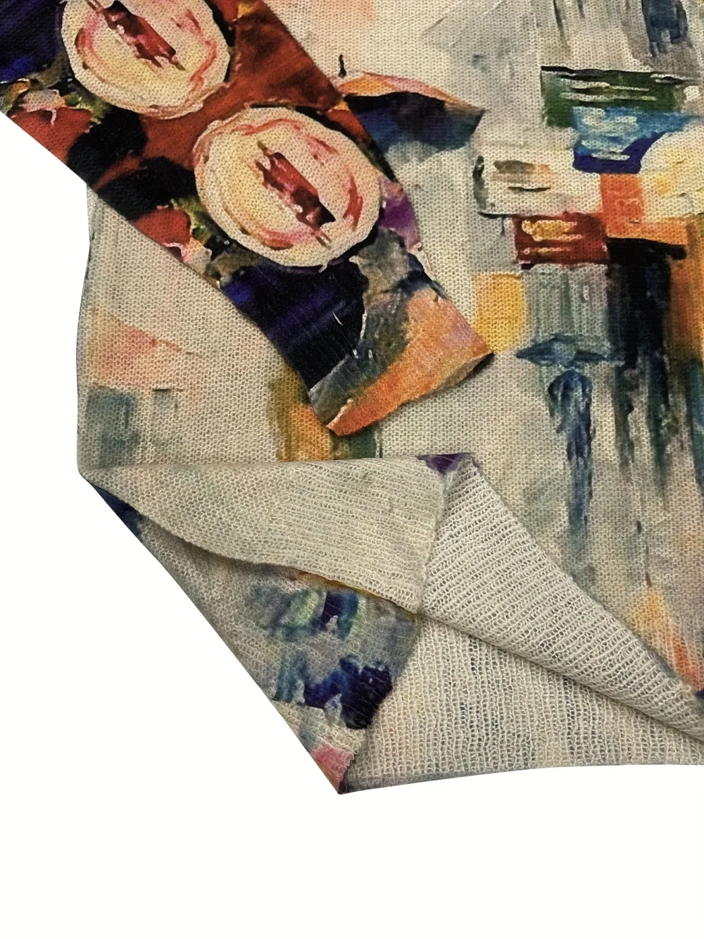 Graphic Print Crew Neck Sweater Casual Long
