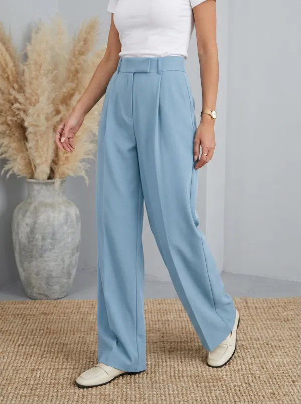 Pleated Draped Women's Wide-Leg Trousers