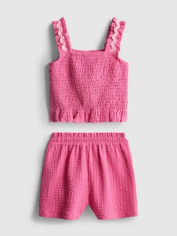 1.5-8yrs | Crinkle Textured Top and Shorts Set