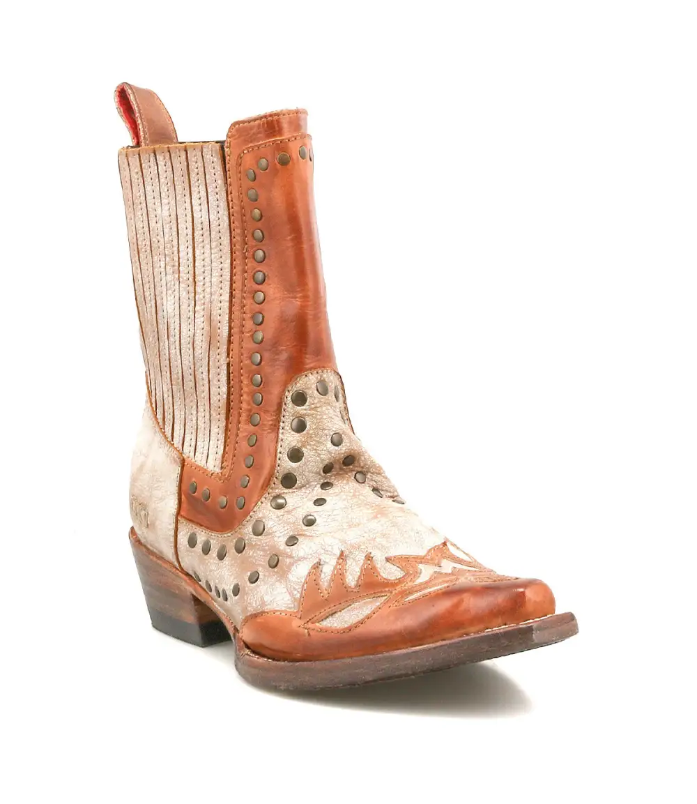 Studded Color-Block Western Boots