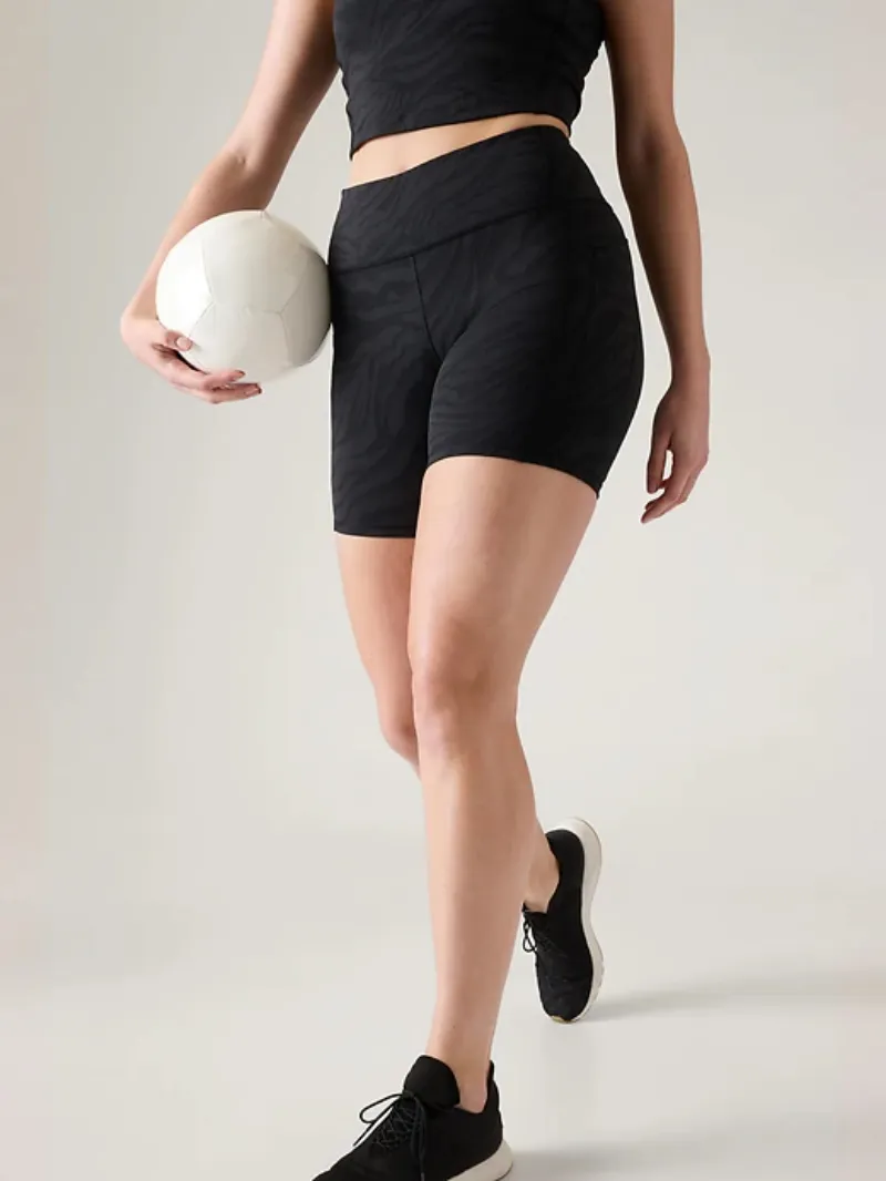 Blue Patterned Biker Shorts For Vibrant Active Style