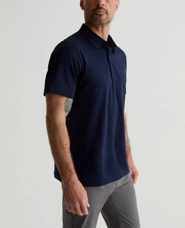 Men's Short Sleeve Spread Collar Polo Shirt