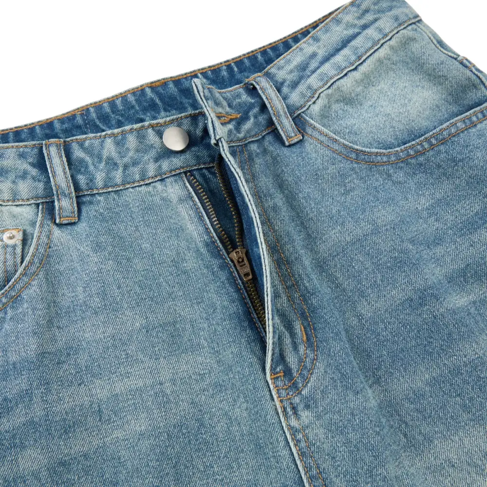 Baggy Pocket Washed Denim Jeans