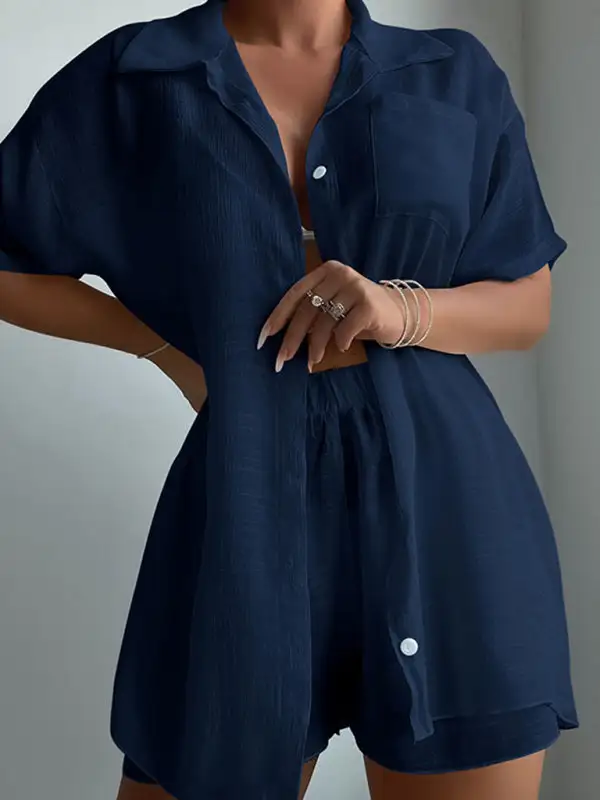 Loose Sun Protection Short Sleeved Swim Cover Up