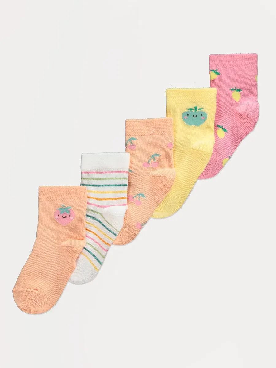Colourful Fruit Socks 5 Pack