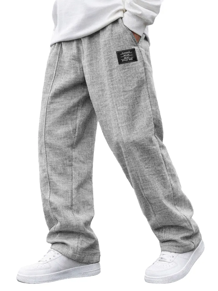 Linen Blend Pull On Pants