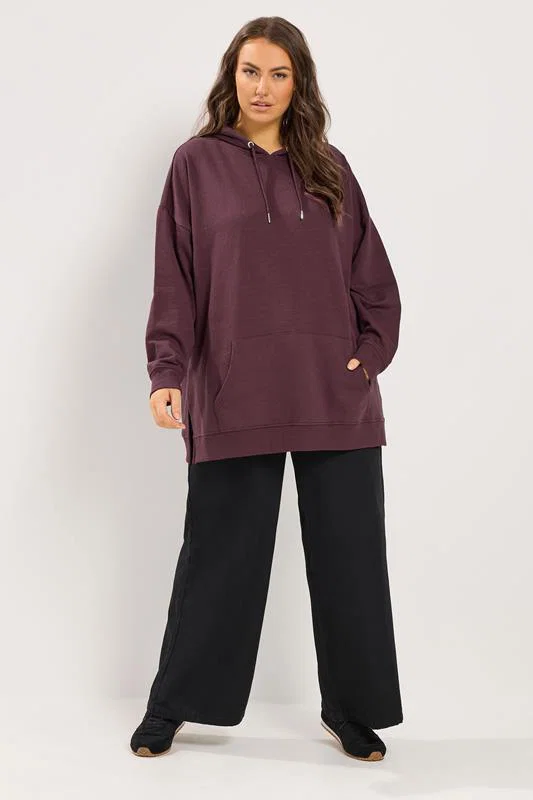 Burgundy Red Drawstring Hoodie detail 1