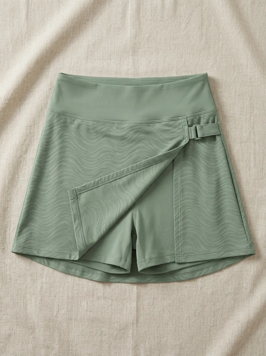 Women's Athletic Wavy Texture Printed Skort