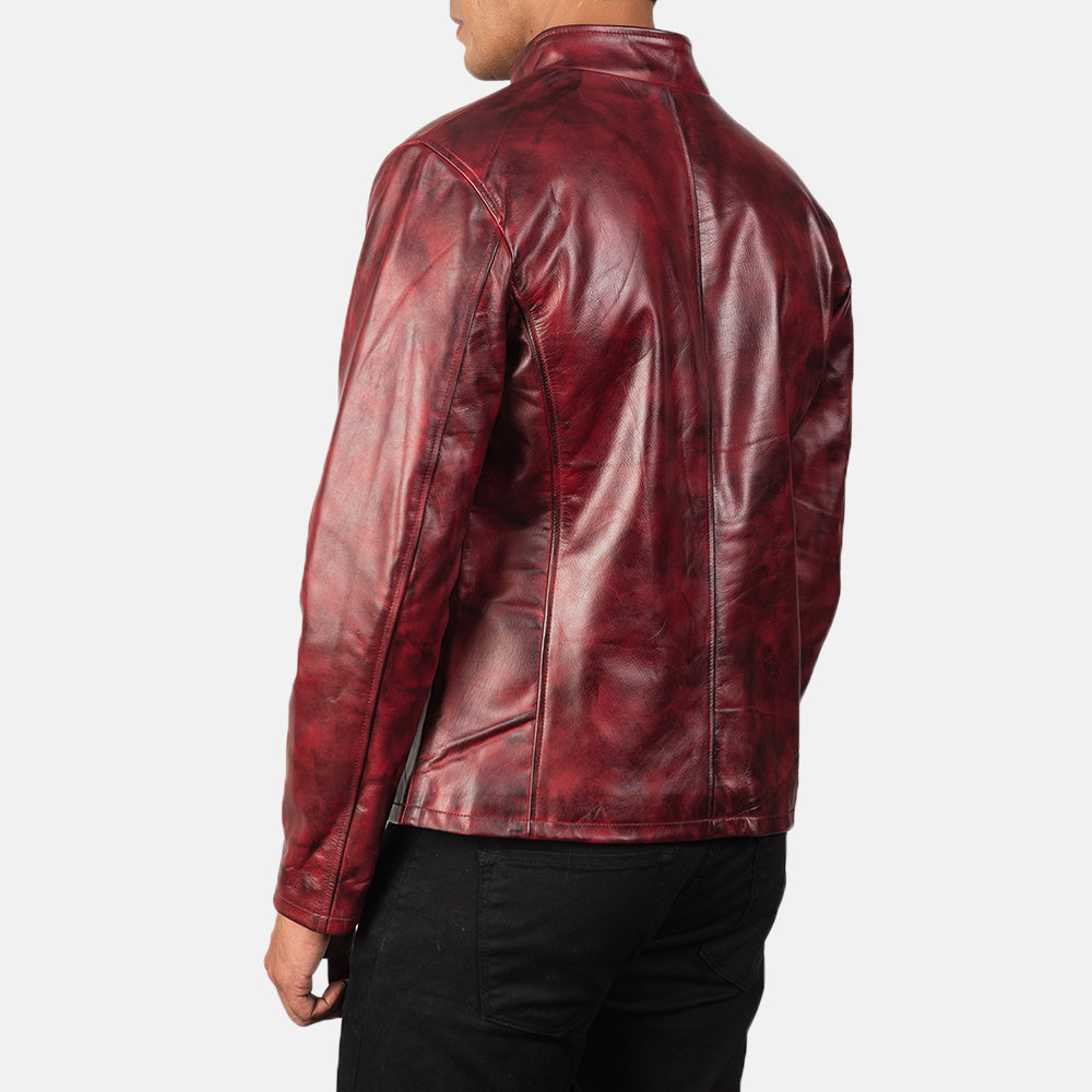 Men's Modern Leather Distressed Jacket