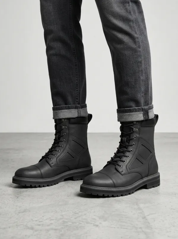 Men's Tactical Geometric Pattern Work Boots