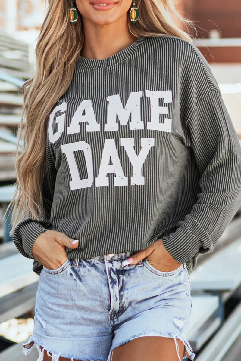 Women's Graphic Corded Long Sleeve Top