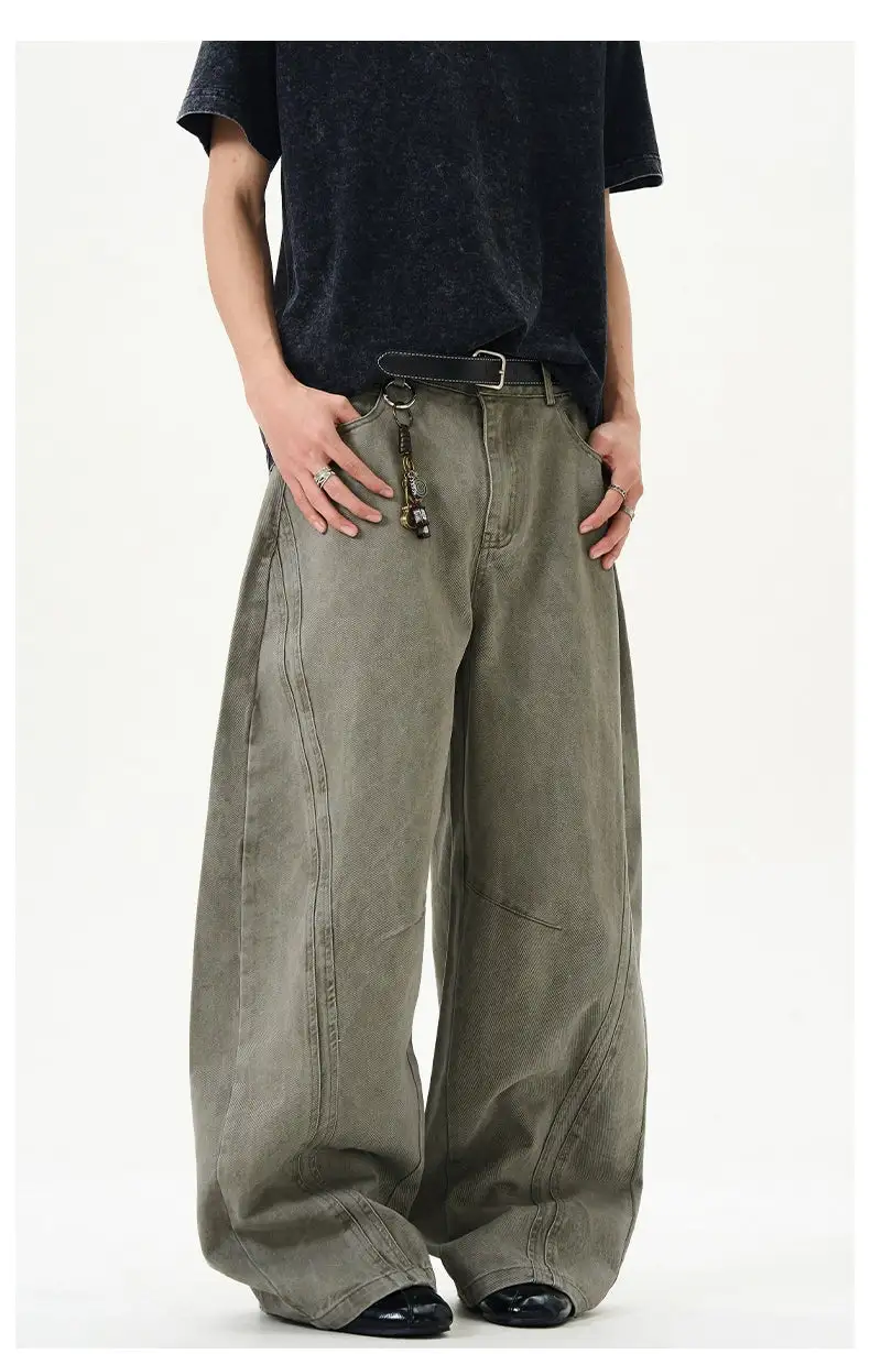 Curved-Leg Ultra-Wide Jeans