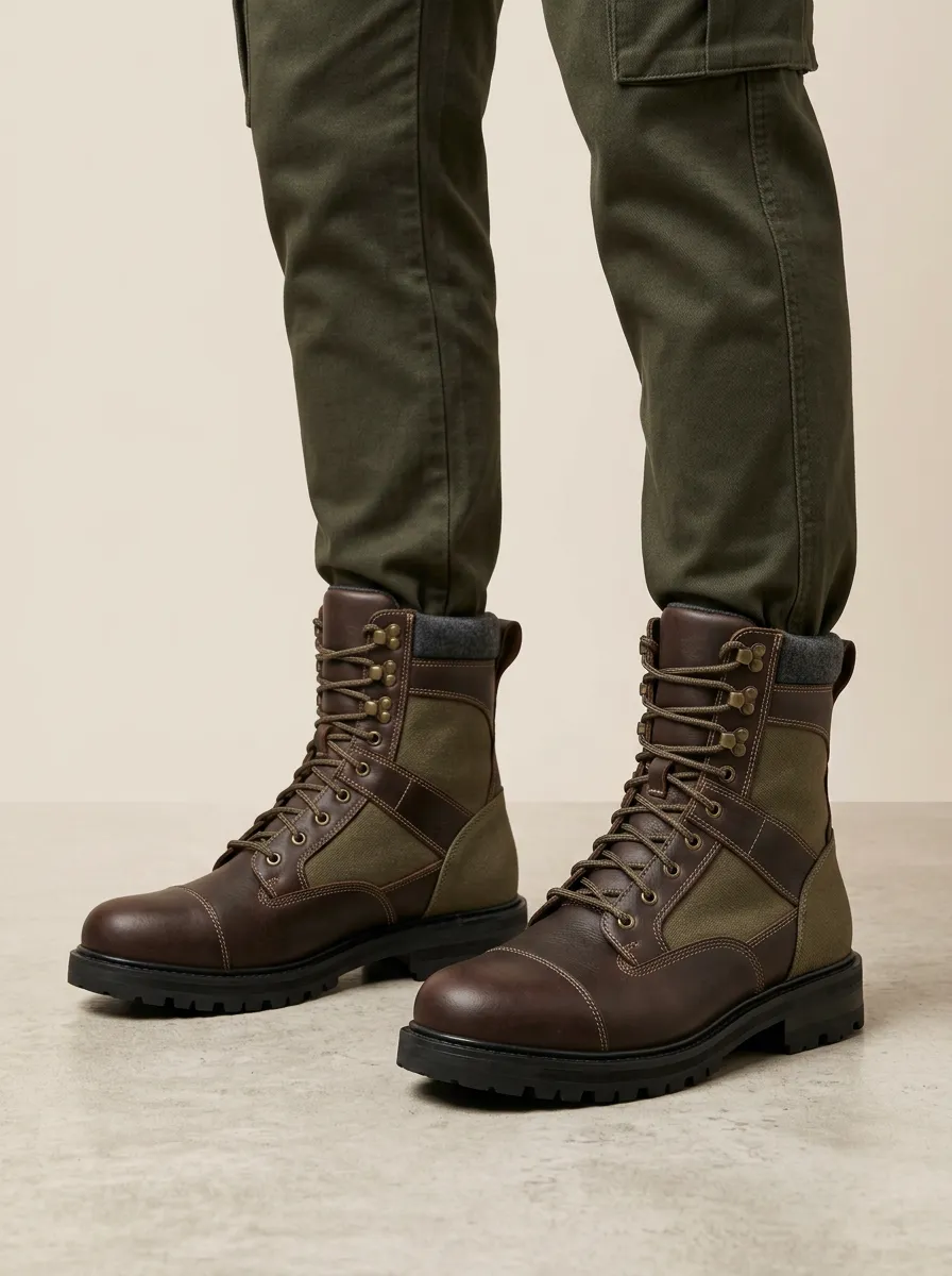 Men's Tonal Detail Tactical Work Boots