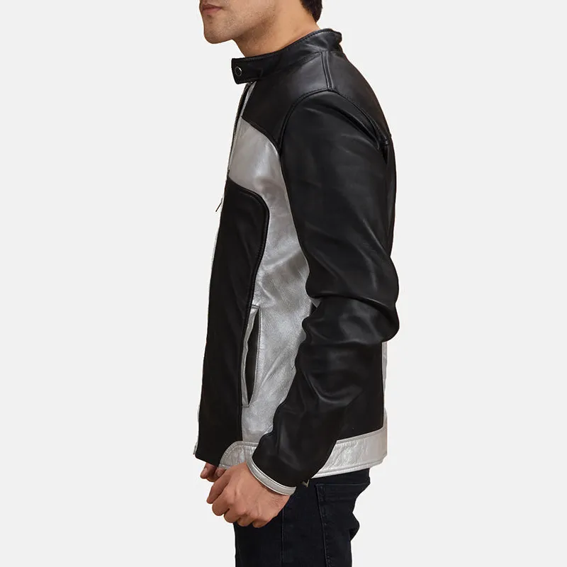 Men's Rugged Structured Biker Leather Jacket
