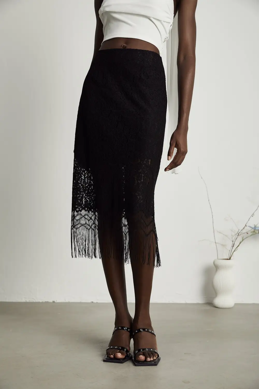 Lace Tassel Skirt