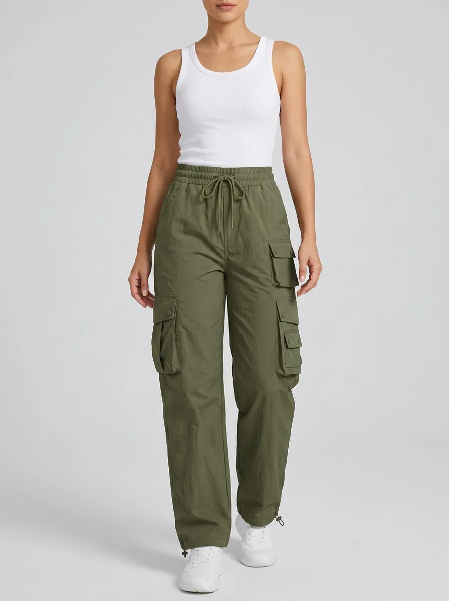 Drawstring Multi-Pocket Breathable Cargo Pants
