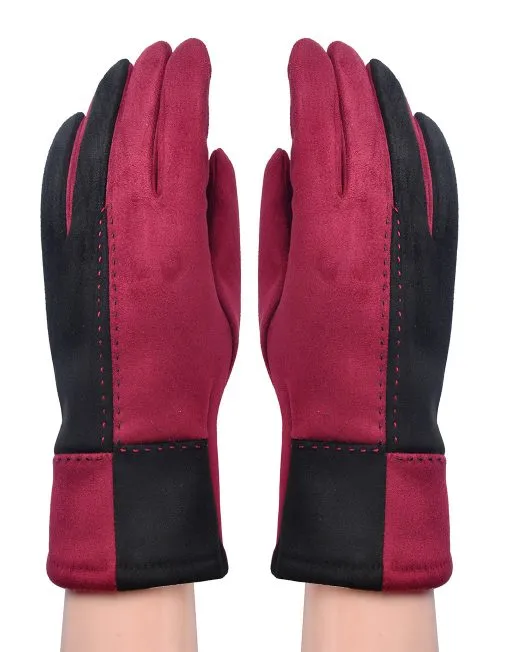 Two Tone Suede Gloves