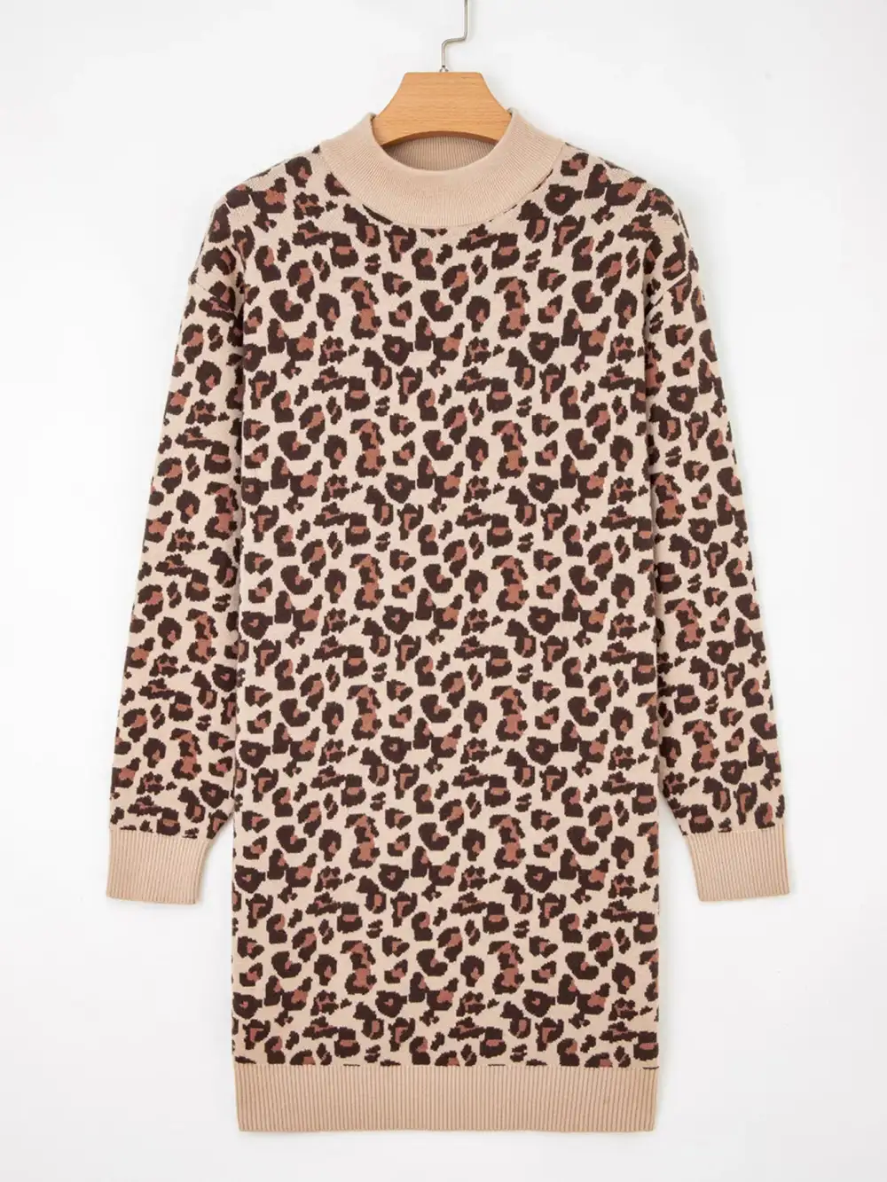 Animal Print High Neck Mini Dress