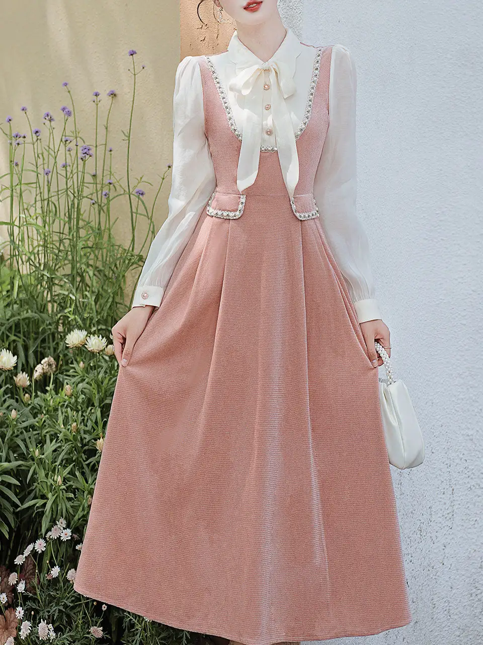 Velvet Bow Swing Swing Dress