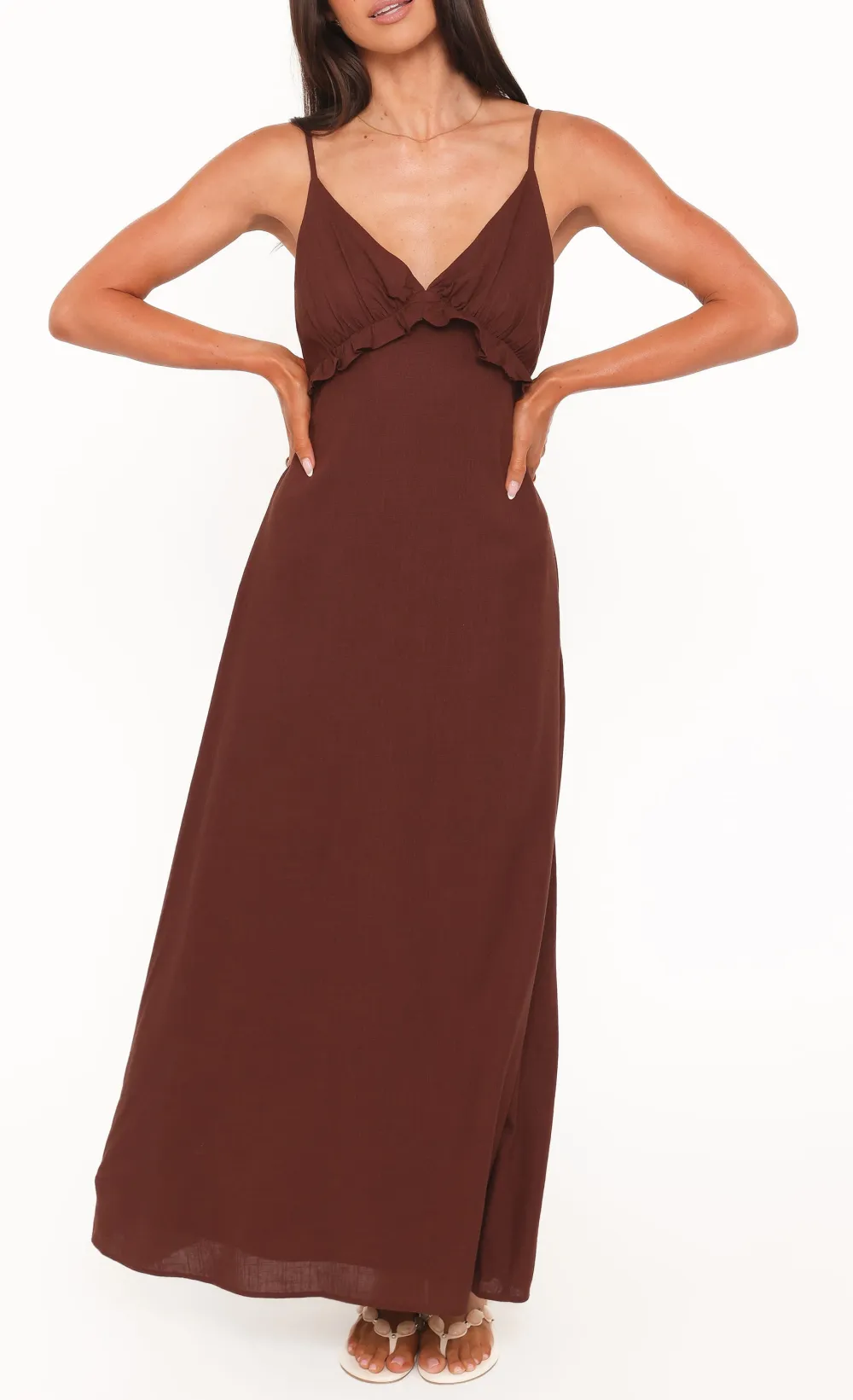 Sleeveless V-Neck Midi Dress